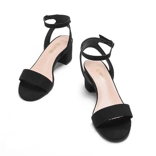 DREAM PAIRS Women's Open Toe Ankle Strap Low Block Chunky Heels Sandals Party Dress Pumps Shoes | Chunky Heels, Party Dress, Open Toe, Ankle Strap, Low Block, Shoes thumbnail 6