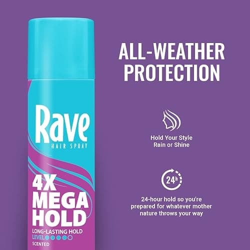Rave 4X Mega Long-Lasting Firm Hold Scented Hair Spray for Heat Protection, Volume and Shine - ClimaShield for Extra Humidity & Minimizes Frizz thumbnail 6