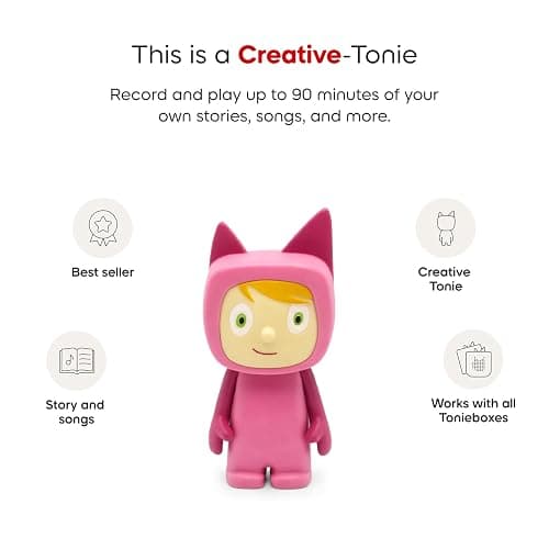 Tonies Creative Audio Character - Record and Upload up to 90 Minutes of Your Own Stories and Songs - Pink/Light thumbnail 4