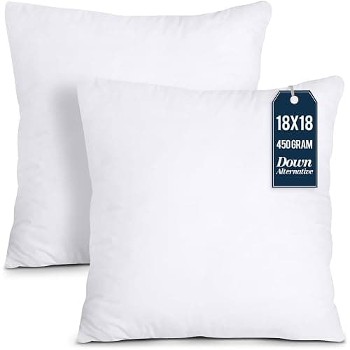 Utopia Bedding Throw Pillows Insert (Pack of 2, White) - 18 x 18 Inches Bed and Couch Pillows - Indoor Decorative Pillow - Image 1