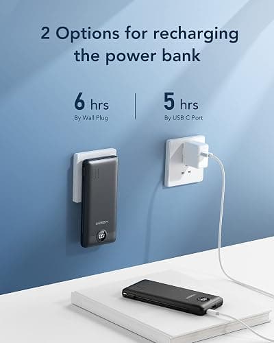 VEGER Portable Charger for iPhone Built in Cables and Wall Plug, 10000mah Slim Fast Charging USB C Power Bank, Travel Essential Battery Pack Compatible with iPhones, iPad, Samsung More Devices(Black) thumbnail 5