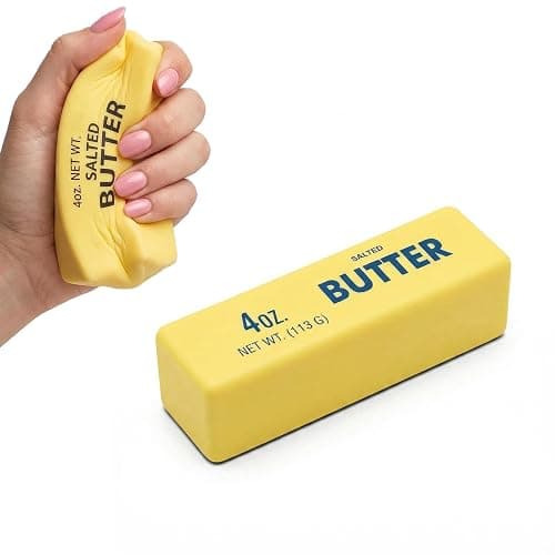 Slow Rising Squishy Toy Non Toxic PU Durable Portable Fidget Stress Relief Dumping Squishy Cheese Squishy Ideal for All Ages Relaxation and Mood Enhancement Travel Friendly Easy to Carry (Butter) - Image 1