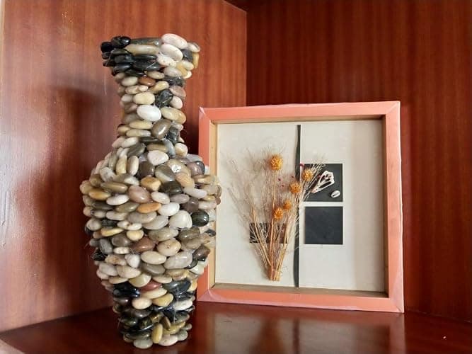 OUPENG Pebbles Polished Gravel, Natural Polished Mixed Color Stones, 0.5-1.2 inch Small Decorative River Rock Stones 5 Pounds (80-Oz) thumbnail 2