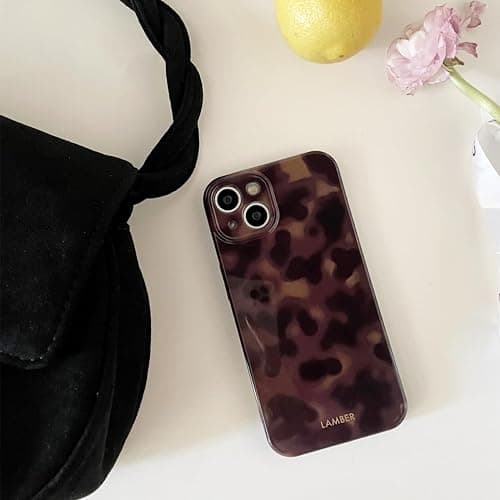 XQAGU Cute Phone Case for iPhone 16 Case Amber Leopard Full Camera Protective Slim Shockproof Aesthetic-Brown Amber thumbnail 3