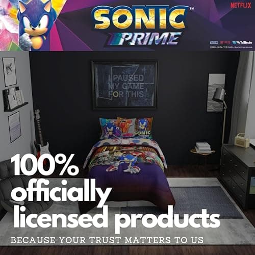 Sonic The Hedgehog Prime Anime Kids Bedding Super Soft Comforter and Sheet Set, 4 Piece Twin Size, (Officially Licensed Product) by Franco thumbnail 6