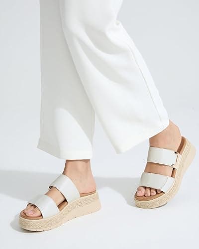 UBFEN Womens Platform Wedge Sandals Orthopedic Arch Support | Espadrille Slides, Comfortable Cushioned, Dressy for Summer Walking, Beach Vacation thumbnail 6