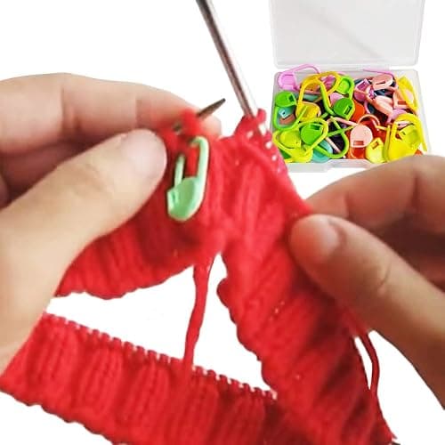 50 Pieces Colorful Knitting Markers Crochet Clips Crochet Pins Bulk Stitch Markers Locking Stitch Knitting Place Markers DIY Craft Plastic Safety Pins Weave Stitch Needle Clip Counter(10 Colors) thumbnail 2