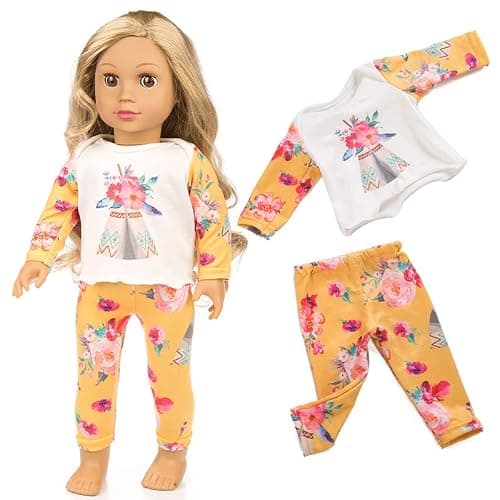 ZQDOLL 19 pcs American Doll Clothes Gift for 18 inch Doll Clothes and Accessories, Including 10 Complete Sets of Clothing thumbnail 4
