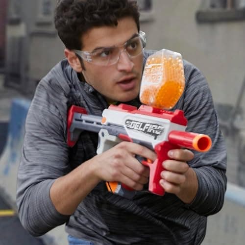 Nerf Pro Gelfire Mythic Full Auto Blaster & 10,000 Gelfire Rounds, 800 Round Hopper, Rechargeable Battery, Eyewear, Ages 14 & Up thumbnail 5