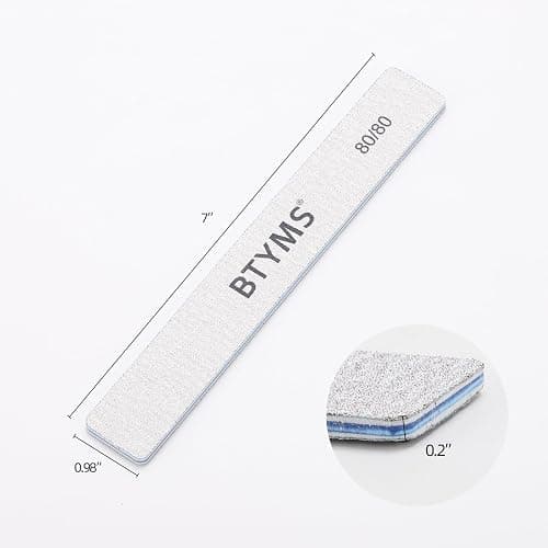BTYMS 80/80 Grit Nail File - Professional Double-Sided Coarse Emery Boards for Shaping Acrylic & Gel Nails thumbnail 2