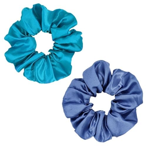 Sufermoe 12 Pcs Satin Silk Hair Scrunchies, Assorted Blue, 4.5 Inch Hair Ties for Women Girls thumbnail 7