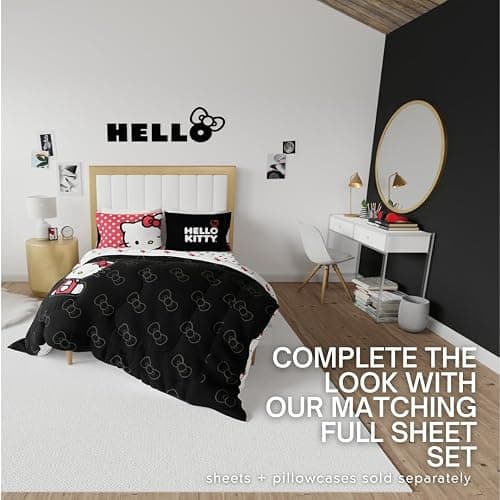 Franco Collectibles Hello Kitty Bedding Super Soft Cozy Microfiber Reversible Comforter, Queen, (Officially Licensed Product) thumbnail 5