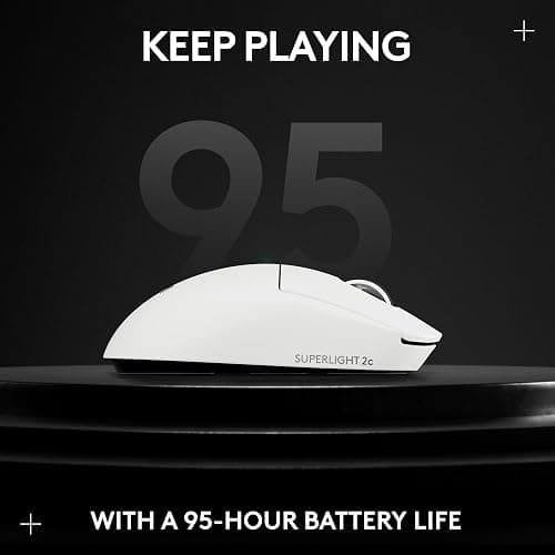 Logitech G PRO X Superlight 2c Wireless Gaming Mouse, 51 g pro-Grade Compact Mouse with 5 programmable Buttons, USB-C Charging, 44K DPI Sensor, up to 8 kHz Polling for PC/Mac - White thumbnail 13