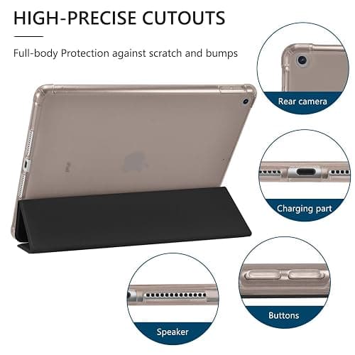 Leopard Print Case for iPad Pro 13-inch (M4) 2024,Girly Protective Case,Pencil Holder & Clear Transparent Soft TPU Back & Trifold Smart Tablet Black Cover (Model Number:A2925/A2926/A3007) thumbnail 2