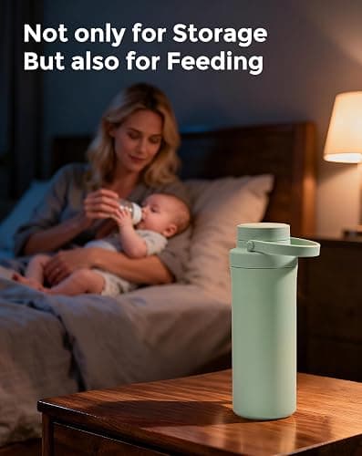 Xaproo 22oz Breast Milk Cooler Bottle, Portable Milk Cooler for Breastmilk with 360°Cooling for 24 Hours, Millk Chiller with 2pcs Baby Bottles, Breastmilk Storage Bags for Baby, BPA-Free (Green) thumbnail 5
