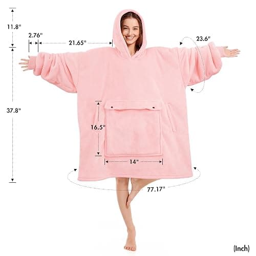 Narecte Cozy Oversized Blanket Hoodie Wearable Blanket Adults Soft Hooded Blanket Hoodie Birthday Gifts for Women Christmas thumbnail 4