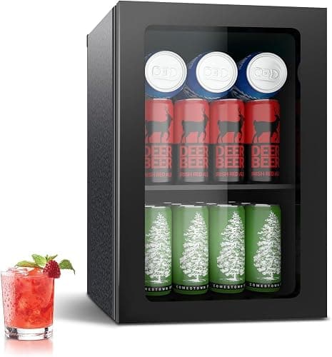 DollarDash Compact 24 Can/0.9 Cu.Ft Mini Fridge For Soda, Drink,Beer Or Wine, Portable Quiet Small Beverage Refrigerator Cooler With Removable Shelves&Manual Temperature Control For Office, Dorm, Bar - Image 1