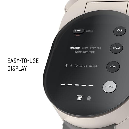 Ninja Pod & Grounds | Coffee Maker | XL Single-Serve | K-Cup Pod Compatible | Brews Grounds | Compact Design | Built-In Milk Frother | 68-oz. Reservoir, 6-oz. Cup to 24-oz. Mug Sizes | Stone |PB055AST thumbnail 6
