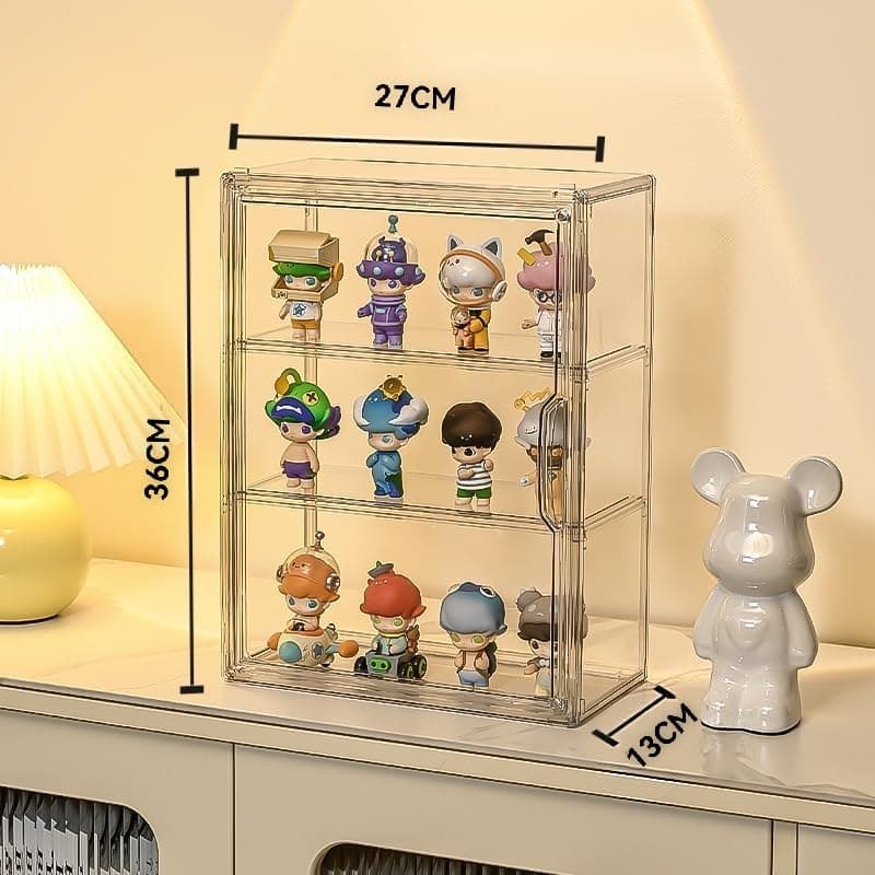 3 Tiers Clear Display Case for Figures, Acrylic Storage Organizers Box with Magnetic Door, Wall-Mounted Dustproof Showcase for Collectibles Action Figure thumbnail 3