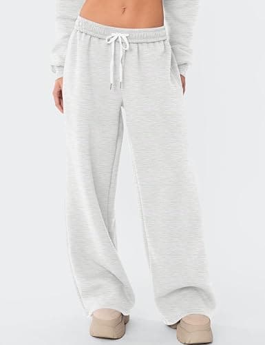 LOMON Wide Leg Sweatpants Women Fleece Sweat Pants Fall Clothes 2025 Teen Girl Baggy Jogger Sweatpant with Pockets thumbnail 2