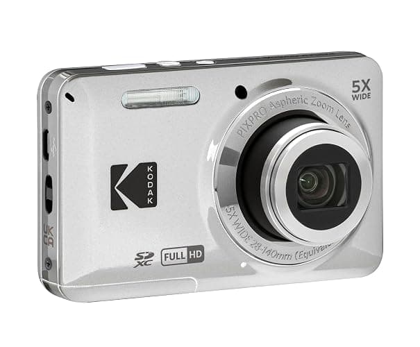 KODAK PIXPRO FZ55-SL 16MP Digital Camera 5X Optical Zoom 28mm Wide Angle 1080P Full HD Video 2.7" LCD Vlogging Camera. Bundle with SD Card and Slinger Camera Bag (Silver) thumbnail 3