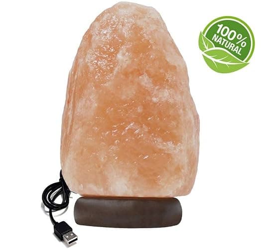 100 Percent Natural Pure Himalayan 1kg Salt Lamp Healing Ionizing Pink Crystal Rock Hand Crafted Air Purifier Home Decor, USB LED Night Light & Gifts Wooden Base Fine Quality Home Decoration thumbnail 4