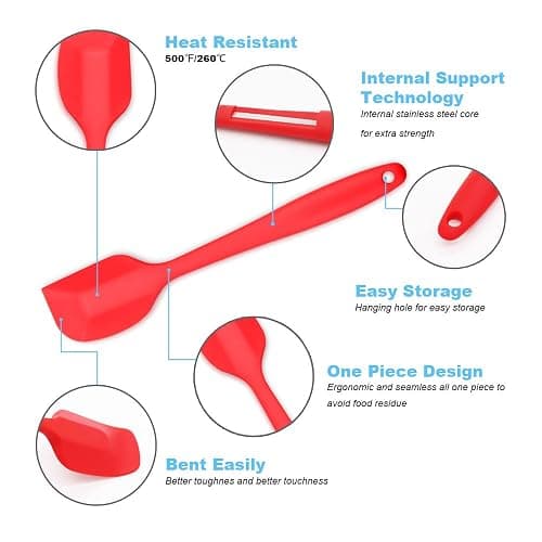 Silicone Spatula 4-piece Set, Heat-Resistant Spatulas, Non-stick Rubber Spatulas with Stainless Steel Core thumbnail 4