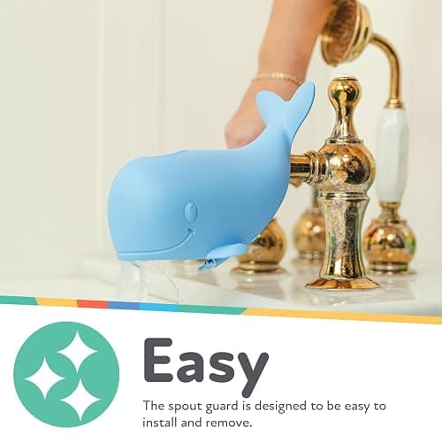 Nuby Bathtub Safety Spout Guard - Compatible with Most Standard Faucets - Bath Toys - Whale thumbnail 5