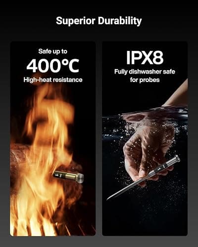 ThermoMaven G1 Wireless Meat Thermometer, WiFi & Sub-1G, 10x Signal | 6 Sensors, ±0.3°C Accuracy, APP & Standalone Base, IPX8 Waterproof Temperature Probe for BBQ Grill Oven Smoker Air Fryer thumbnail 6