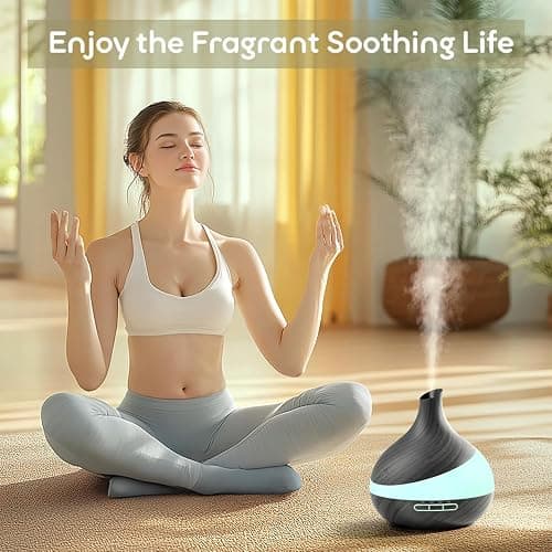 HJTHJT 500ML Essential Oil Diffuser: Aroma Diffuser with Remote Control for Hotel Spa Yoga Room - Humidifiers for Bedroom with 14 Colors LED Night Light for Kids/Women Home Relaxation thumbnail 3