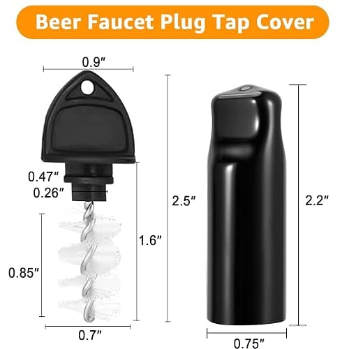 Beer Faucet Cap Keg Tap Brush, 4Pcs Beer Tap Plugs & 4Pcs Kegerator Tap Cover for Most Standard American Beer Faucets thumbnail 2