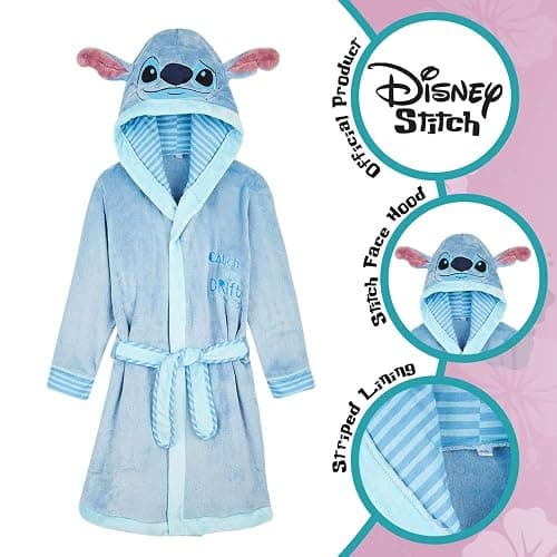 Disney Kids Dressing Gown, Lilo and Stitch Robe Girls Boys, Stitch Gifts thumbnail 2