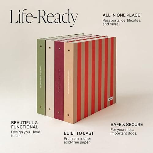 DailyDocs Document Organizer Binder – Premium Linen Folder System with Full & Half-Page Envelopes for Important Papers, Passports, Birth Certificates & More thumbnail 8