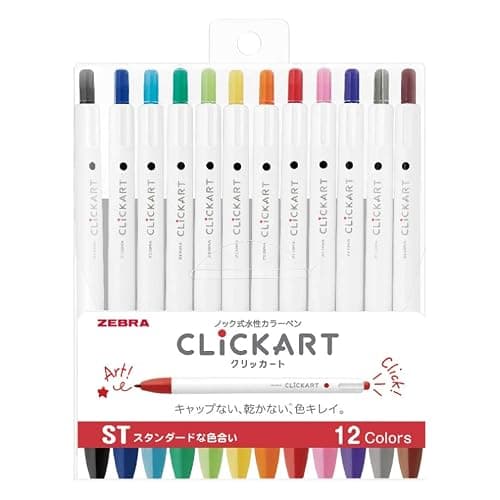 Zebra Clickart Water-based Pen Standard 12 Colors Set, WYSS22-12CST - Image 1