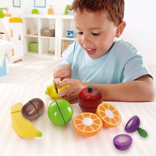 Wooden Play Food for Kids Kitchen Cutting Fruits Toys for Toddlers Pretend Vegetables Gift for Boys Girls Educational Toys thumbnail 2