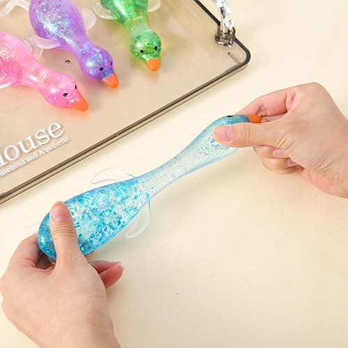 2 Pcs Glitter Cute Duck Squishy Sugar Stress Ball, Kawaii Squishy Stress Balls, Soft Slow Rising Sensory Fidget Toy, Ultra Soft Squeeze Ball for Anxiety Relief & Stress Relief, Ideal Desk Decor thumbnail 7