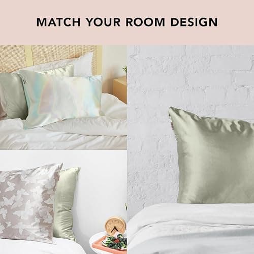 Kitsch Satin Pillowcase with Zipper for Hair & Skin, Softer Than Silk Pillow Cases Queen, Wrinkle-Free, Smooth and Cooling Satin Pillow Covers, Standard Size 19"x26" - Sage - Standard/Queen (1 Pack) - 09. Sage thumbnail 5