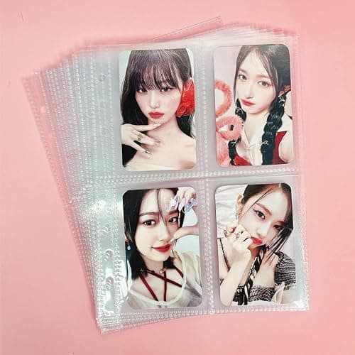 A5 Kpop Photocard Binder with 240 Pockets, Photocard Holder Album with 30 Double Sided Photocard Sleeves Pack, 6 Ring PU Leather Binder Cover, Cute Polaroid Organizer Book (White) thumbnail 7