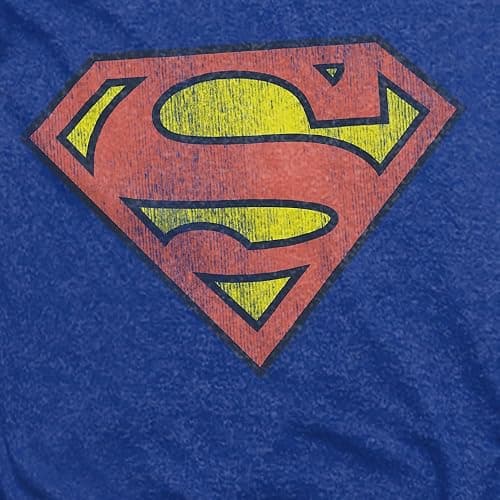 Superman Classic Logo Distressed Heather Adult Unisex T-Shirt thumbnail 2
