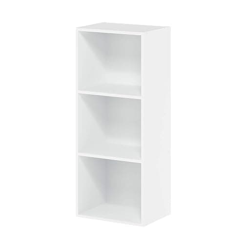 Furinno LUDER Book Shelf, 3-Cube Bookshelf, Bookcase with Open Shelves, 9.3 x 12 x 31.5, for Living Room, Bedroom, Home Office, White thumbnail 6