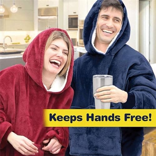 CASKIE Oversized Hoodie Sweatshirt Blanket, TV Super Soft Warm Comfortable Blanket Hoodie, Soft Cozy Warm Comfortable Novelty Hoodies, One Size Fits All, TV-Blanket for Men Women Teenagers Kids thumbnail 7