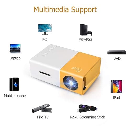 Mini Projector, Meer Portable Pico Full Color LED LCD Video Projector for Children Present, Video TV Movie, Party Game, Outdoor Entertainment with HDMI USB AV Interfaces and Remote Control thumbnail 2
