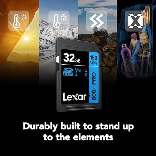 Lexar 32GB (3-Pack) High-Performance 800x PRO SD Card, UHS-I, C10, U1, V10, 4K, Up to 150MB/s Read Memory Card, for Point-and-Shoot & Mid-Range DSLR Cameras, HD Camcorders (LSD0800P032G-B3NNU) thumbnail 6