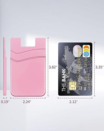 BIAJIYA 5 Pcs Card Holder for Back of Phone Case, ID/Credit Card Pocket Wallet Phone Card Holder, Phone Wallet Stick on Cellphone for iPhone Samsung Galaxy thumbnail 2