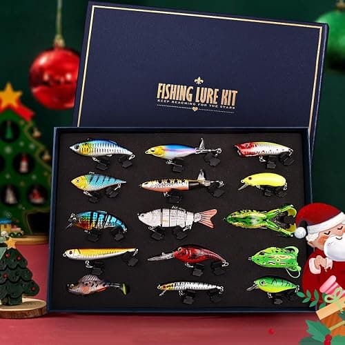 Fishing Lures Kit for Bass, 15PCS Swimbaits Crankbaits Fishing Tackle Set | Bass Fishing Lure Kit, Multi Jointed Swimbaits and Soft Baits for Trout Pike Freshwater Fishing thumbnail 2