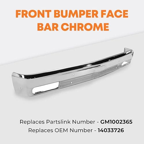 CarPartsDepot Front Bumper Face Bar Chrome Steel Compatible With 1982-1990 Chevrolet S10 Compatible With 1982-1990 GMC S15 GM1002365 thumbnail 2