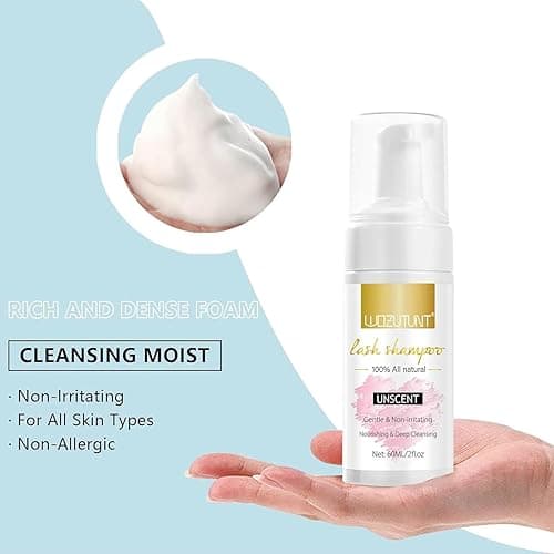 Eyelash Extension Cleanser Lash Mousse Lash Shampoo for Extensions, USB Mini Portable Fan Rechargeable Electric Handheld Air Conditioning (lash kit-handheld fan) thumbnail 4