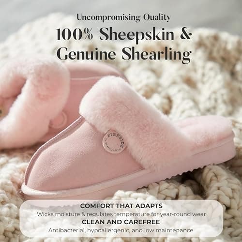 Fireside by Dearfoams Women's Fireside Sydney Shearling Fur Indoor/Outdoor Scuff Slipper With Wide Widths thumbnail 3