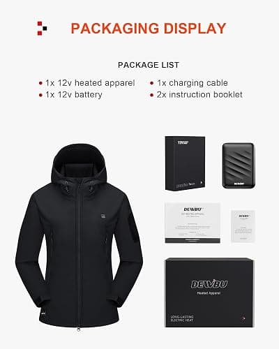 DEWBU Heated Jacket for Women with 12V Battery Pack Winter Outdoor Soft Shell Electric Heating Coat thumbnail 7