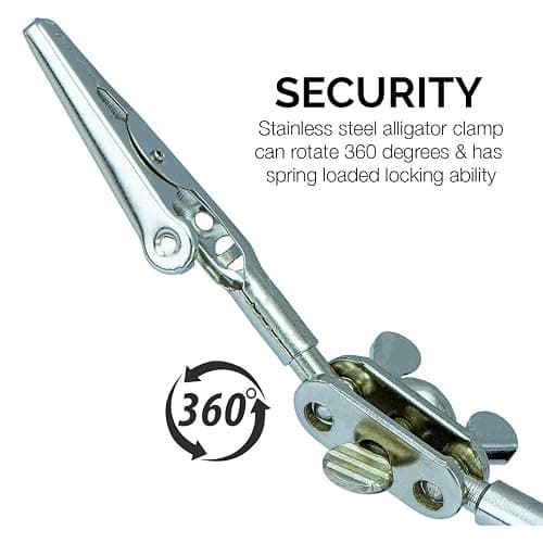 NEIKO 01902 Adjustable Helping Hand with Magnifying Glass, Third Hand Solder Aid, Soldering Wire Station Stand with Dual Alligator Clips and a Heavy Base, Beading & Jewelry Making Tools, Solder Holder thumbnail 2